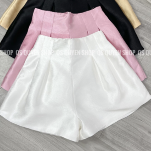 Quần Short Cạp Cao Chữ A Lưng Bản